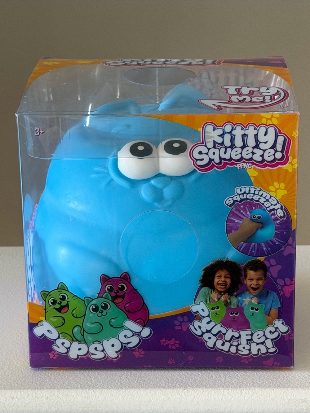 Squeeze Blue Kitty Squeeze! Plush Squishy Cat Toy